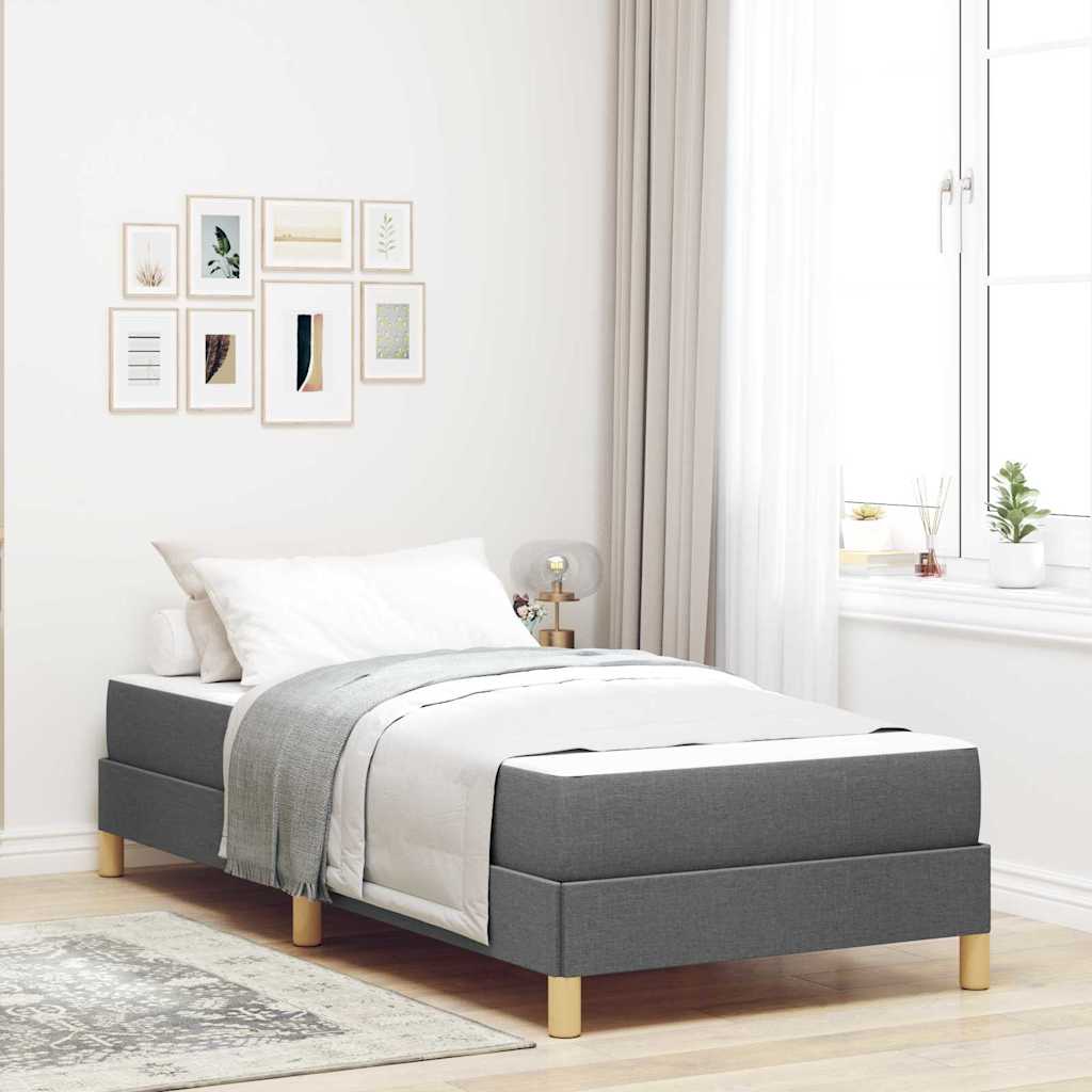 Boxspringbett mit Matratze Dunkelgrau 100 x 200 cm Stoff