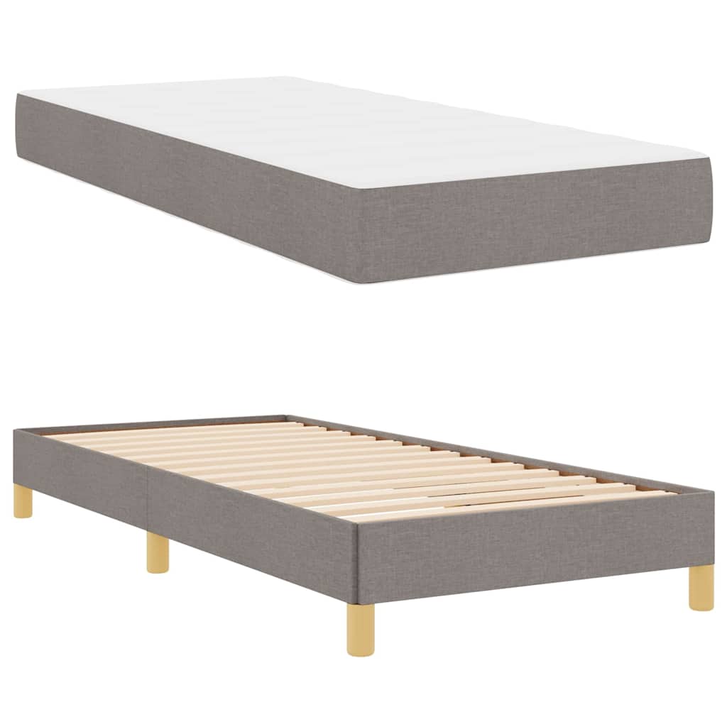 Boxspringbett mit Matratze Taupe 100 x 200 cm Stoff