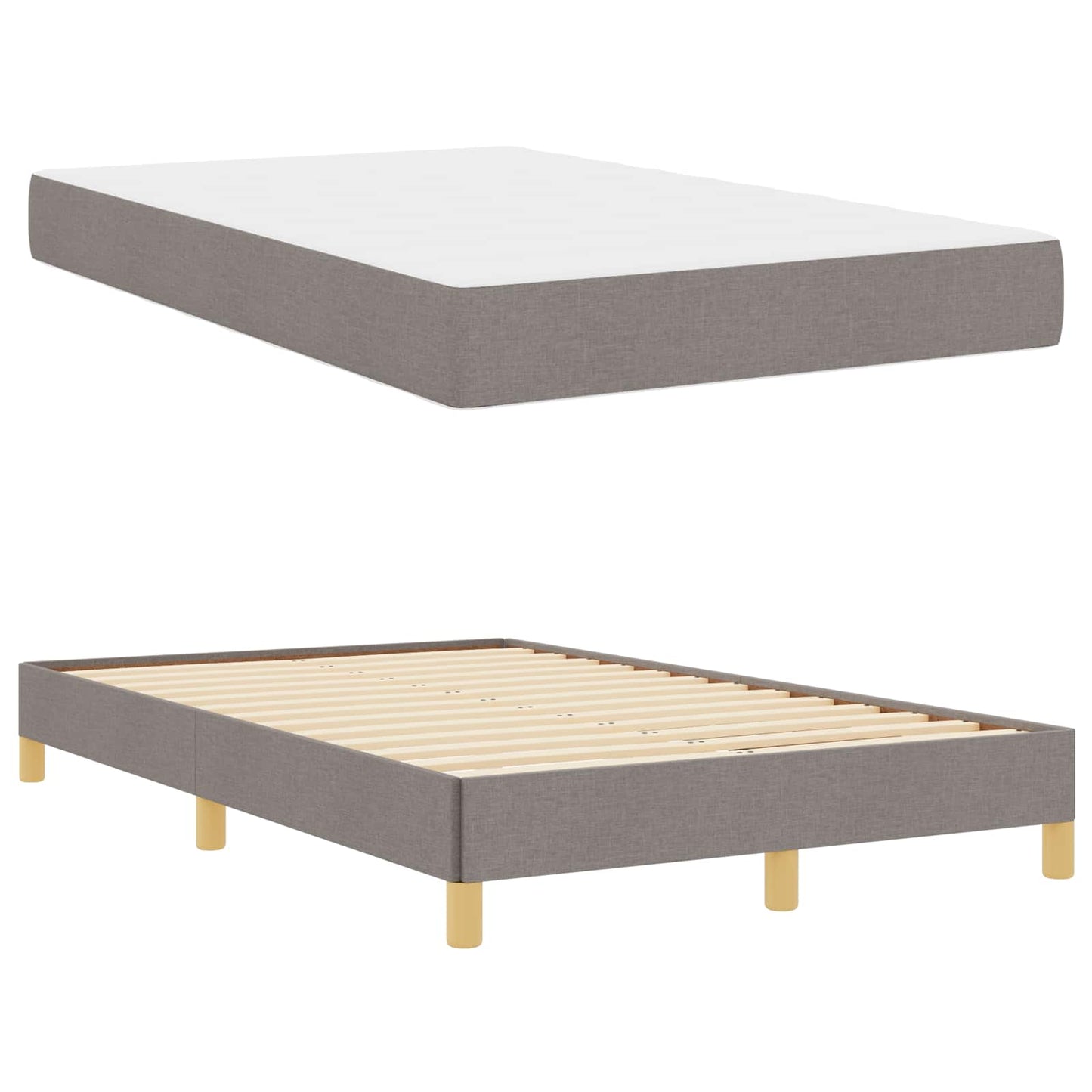 Boxspringbett mit Matratze Taupe 120 x 190 cm Stoff