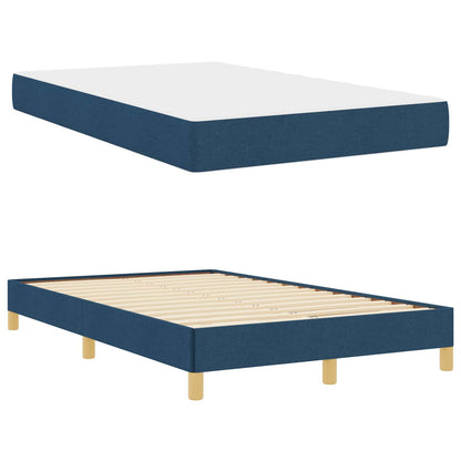 Boxspringbett mit Matratze Blau 120 x 200 cm Stoff