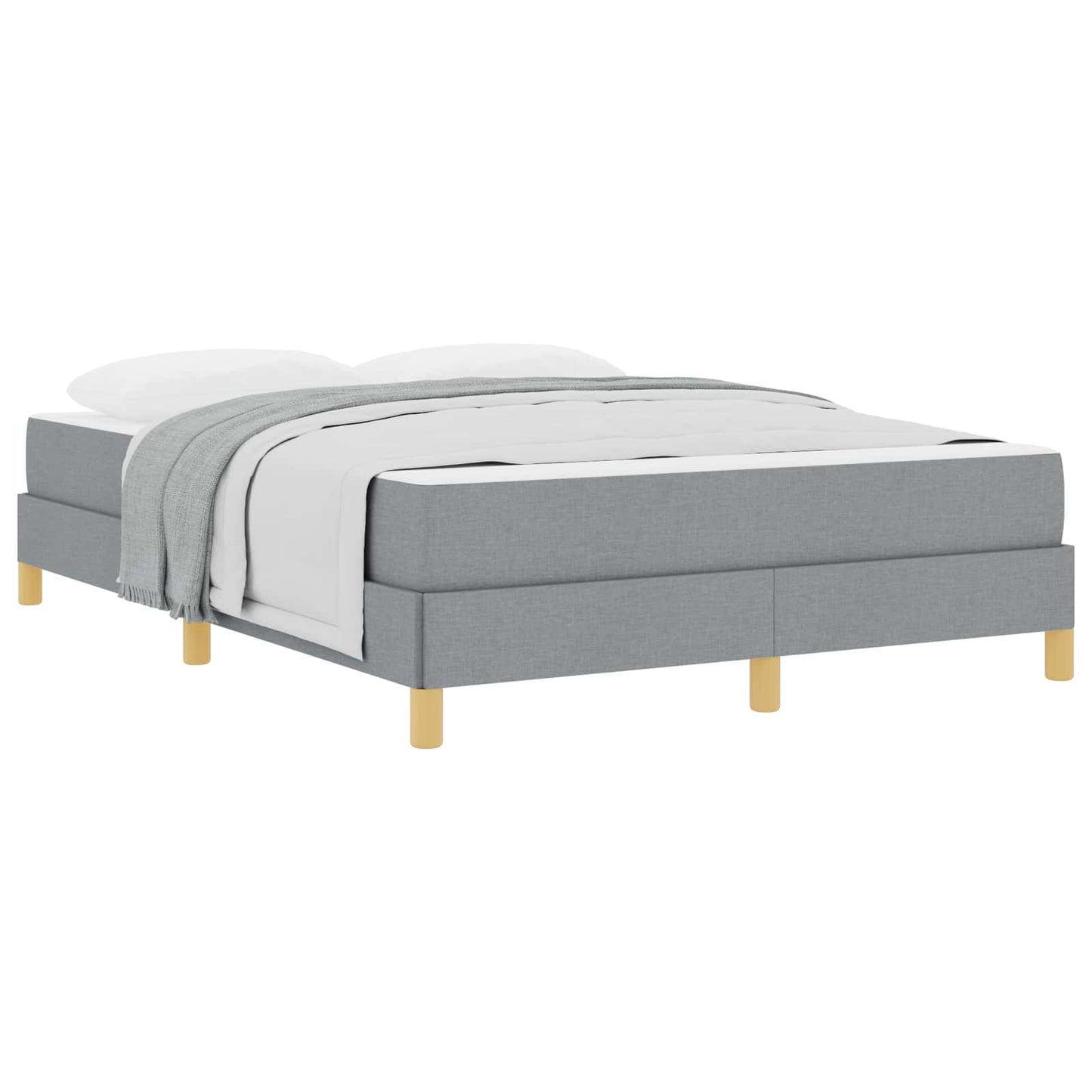 Boxspringbett mit Matratze Hellgrau 140 x 190 cm Stoff