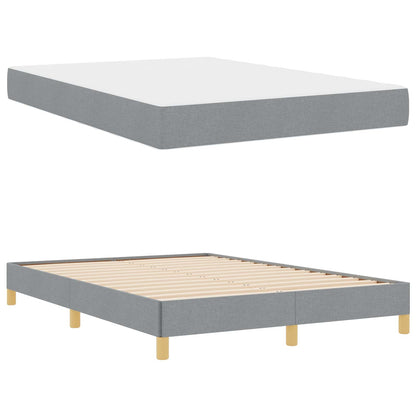Boxspringbett mit Matratze Hellgrau 140 x 190 cm Stoff