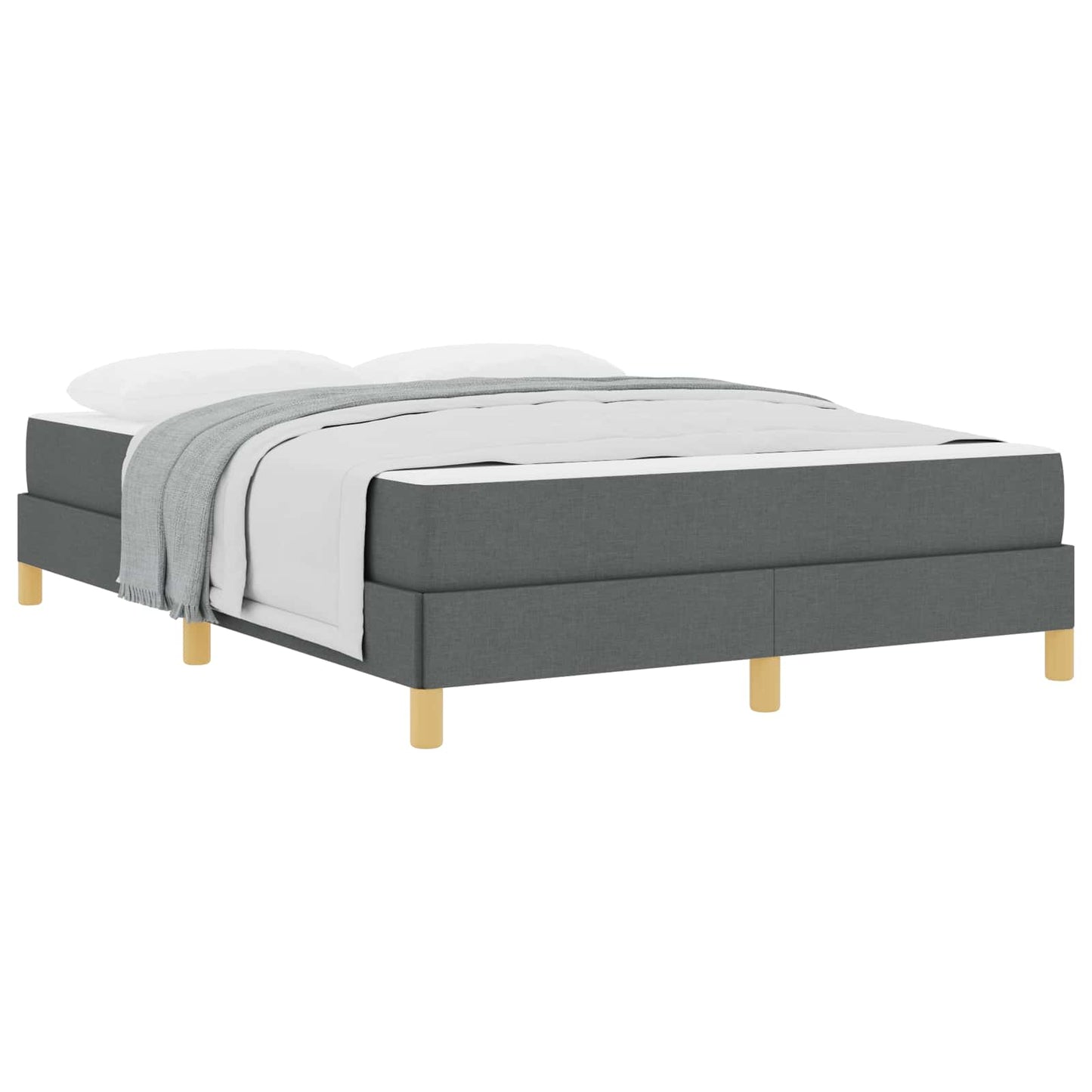 Boxspringbett mit Matratze Dunkelgrau 140 x 190 cm Stoff