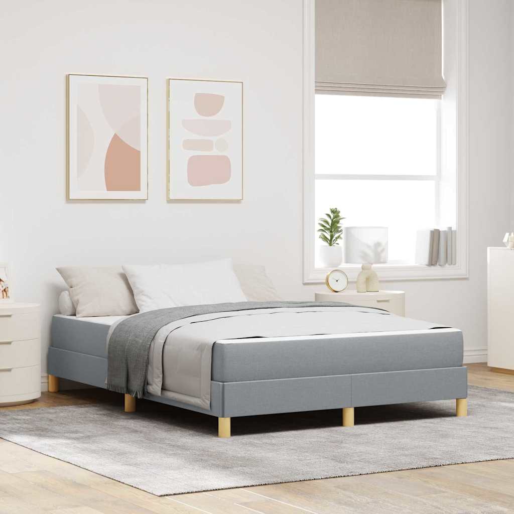 vidaXL Boxspringbett mit Matratze Hellgrau 160 x 200 cm Stoff