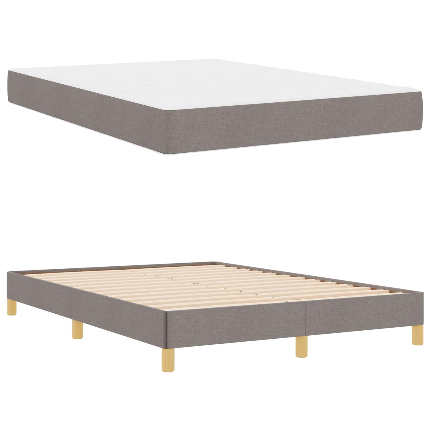Boxspringbett mit Matratze Taupe 160 x 200 cm Stoff