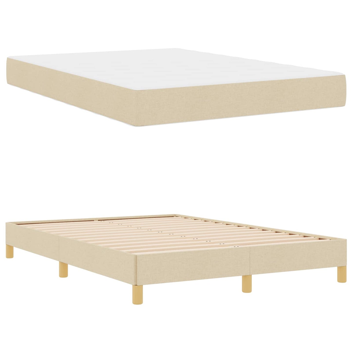 Boxspringbett mit Matratze Creme 160 x 200 cm Stoff