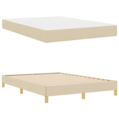 Boxspringbett mit Matratze Creme 160 x 200 cm Stoff