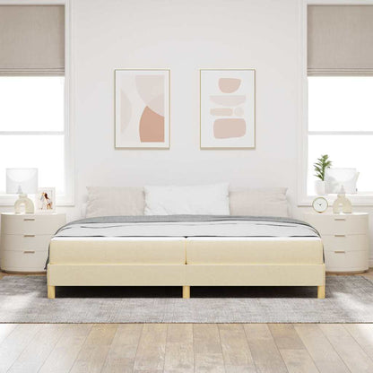 Boxspringbett mit Matratze Creme 200 x 200 cm Stoff