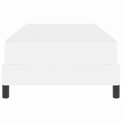 Bettrahmen mit Matratze Reinweiß 90 x 190 cm Stoff