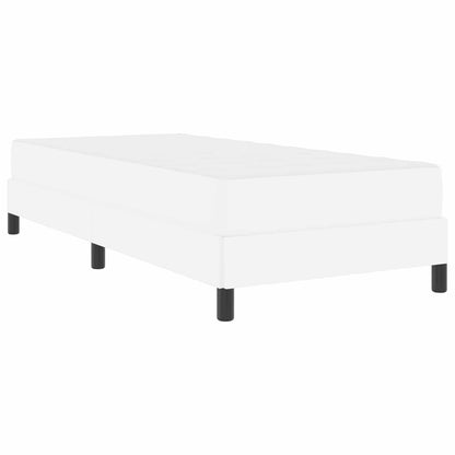 Bettrahmen mit Matratze Reinweiß 90 x 200 cm Stoff