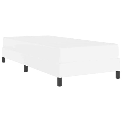 Bettrahmen mit Matratze Reinweiß 90 x 200 cm Stoff