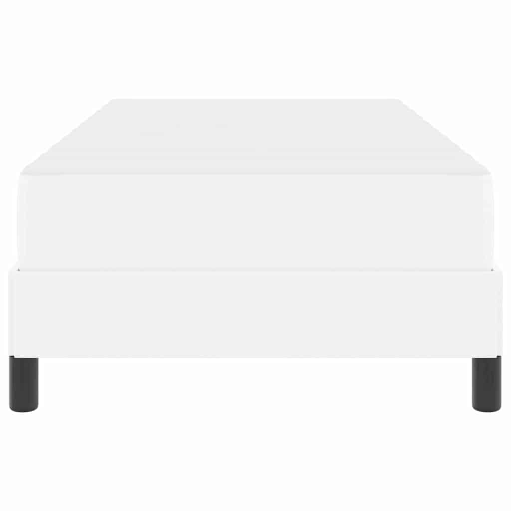 Bettrahmen mit Matratze Reinweiß 100 x 200 cm Stoff