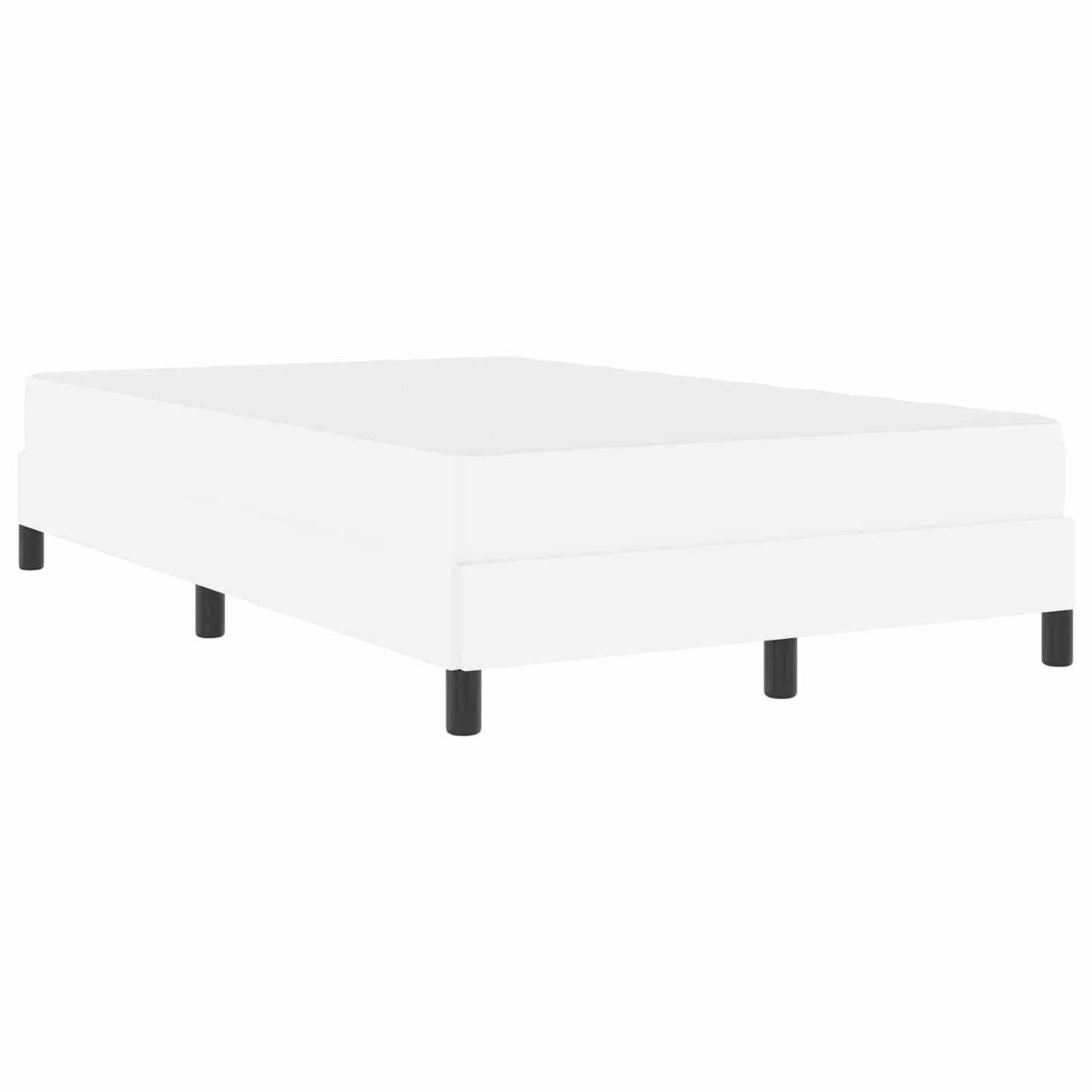 Bettrahmen mit Matratze Reinweiß 120 x 200 cm Stoff