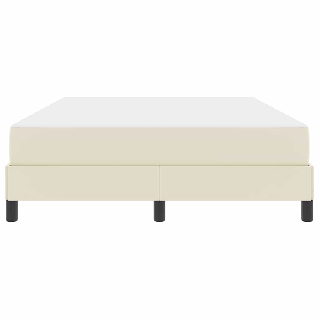 Bettrahmen mit Matratze Creme 140 x 190 cm Stoff