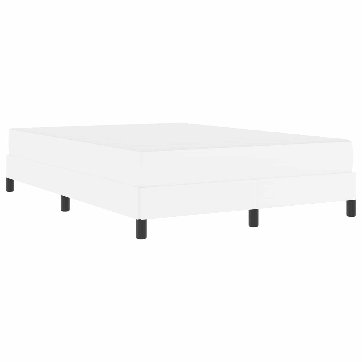 Bettrahmen mit Matratze Reinweiß 160 x 200 cm Stoff