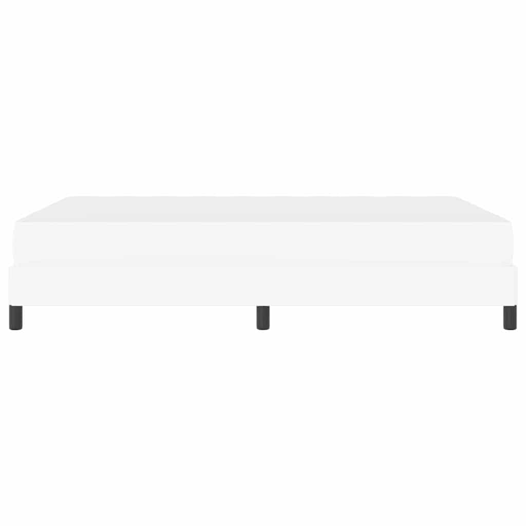 Bettrahmen mit Matratze Reinweiß 160 x 200 cm Stoff