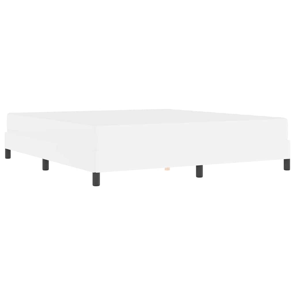 Bettrahmen mit Matratze Reinweiß 180 x 200 cm Stoff