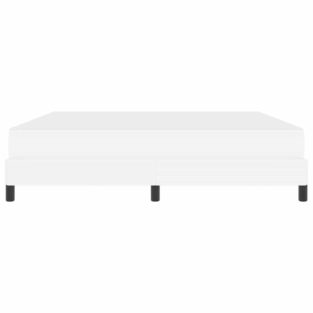 Bettrahmen mit Matratze Reinweiß 180 x 200 cm Stoff