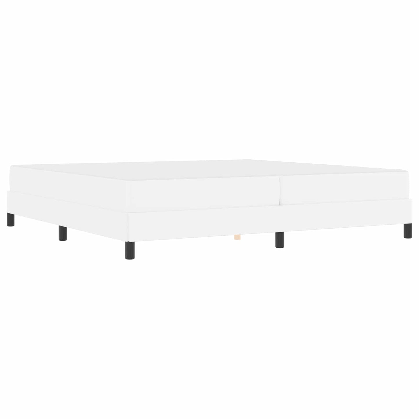 Bettrahmen mit Matratze Reinweiß 200 x 200 cm Stoff