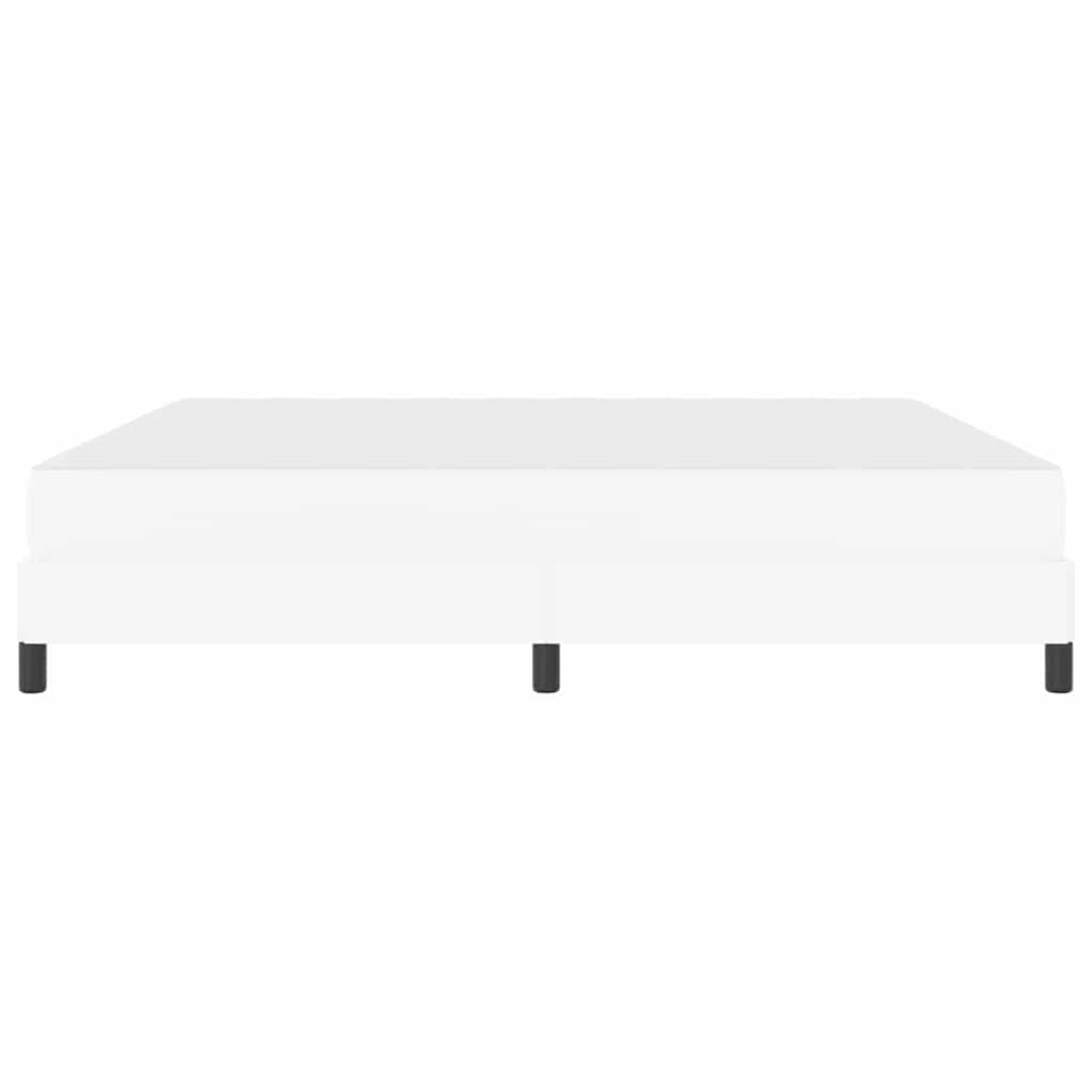 Bettrahmen mit Matratze Reinweiß 200 x 200 cm Stoff