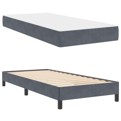 Boxspringbett mit Matratze Dunkelgrau 80 x 200 cm Stoff