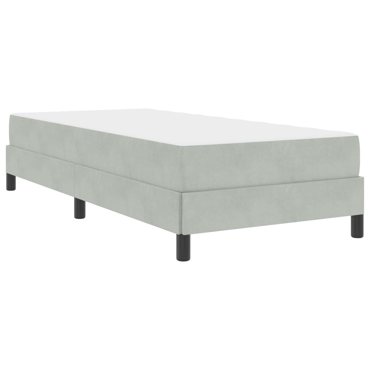 Boxspringbett mit Matratze Hellgrau 90 x 200 cm Stoff