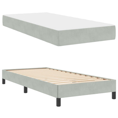 Boxspringbett mit Matratze Hellgrau 90 x 200 cm Stoff