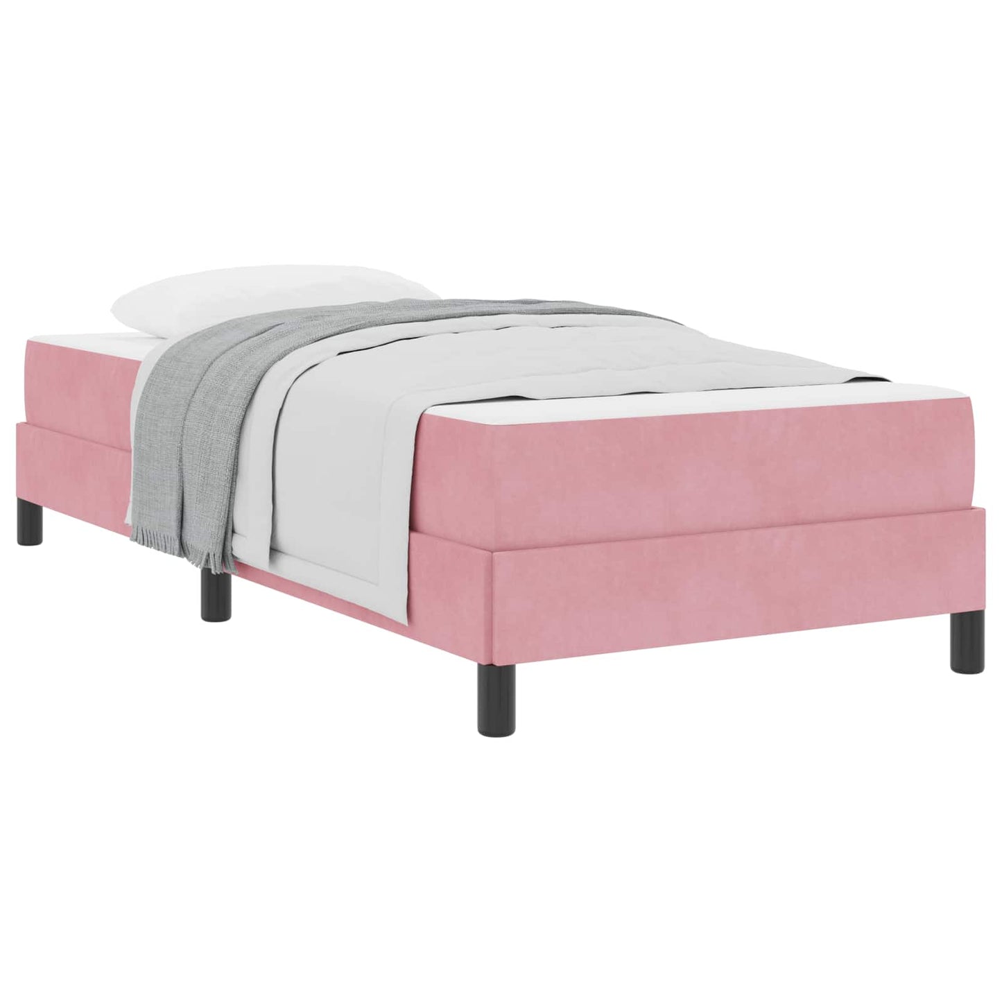 Boxspringbett mit Matratze Rosa 100 x 200 cm Stoff