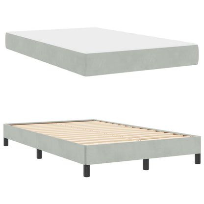 Boxspringbett mit Matratze Hellgrau 120 x 200 cm Stoff