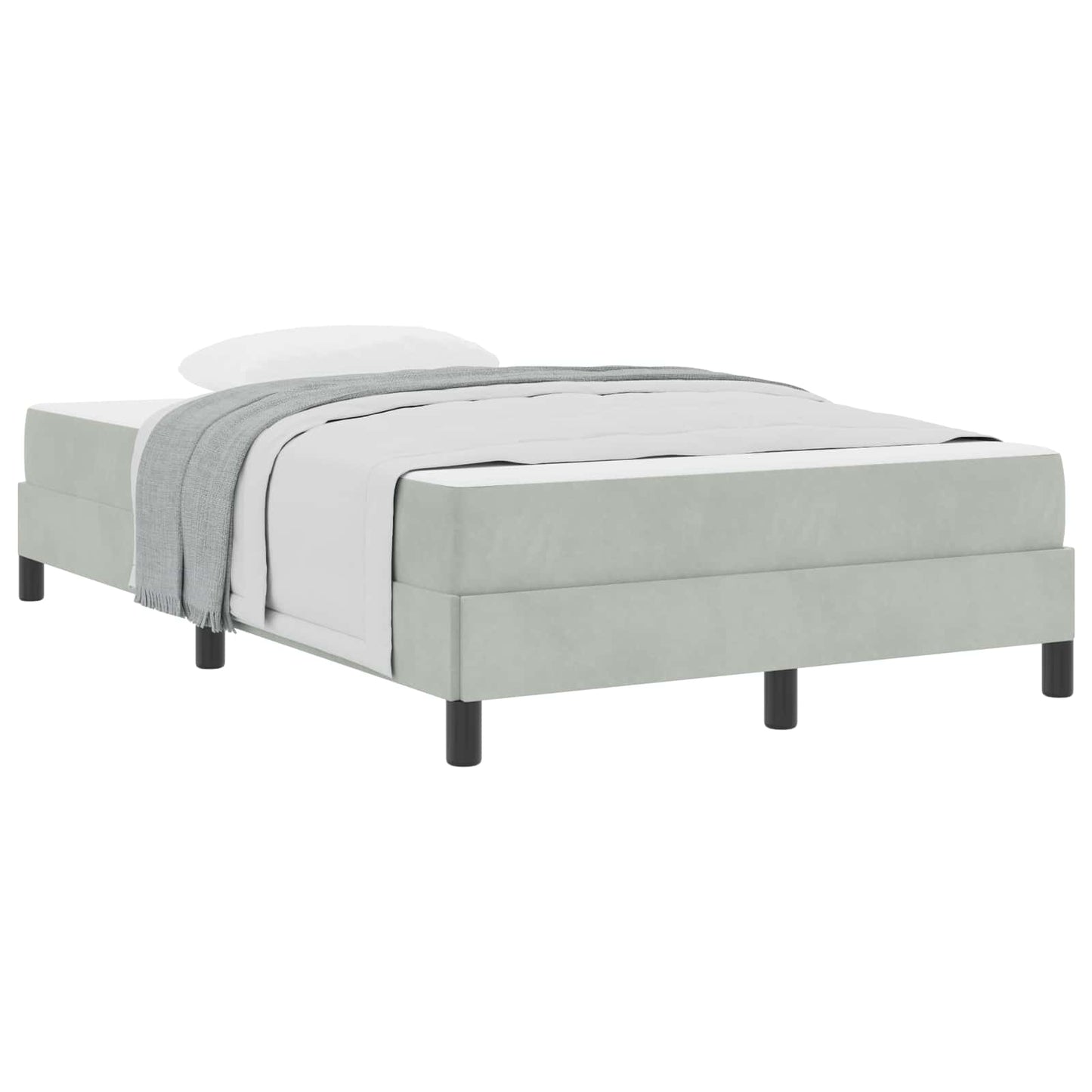 Boxspringbett mit Matratze Hellgrau 120 x 200 cm Stoff