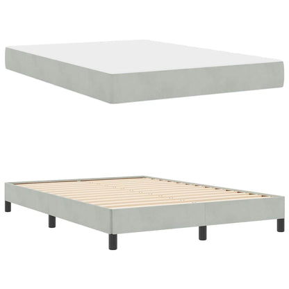 Boxspringbett mit Matratze Hellgrau 140 x 190 cm Stoff