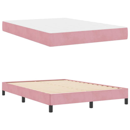 Boxspringbett mit Matratze Rosa 140 x 190 cm Stoff
