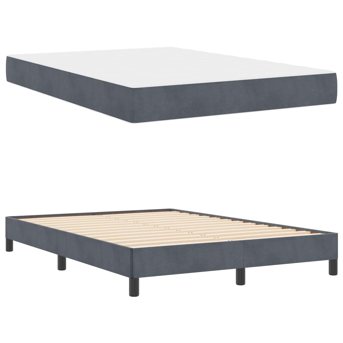 Boxspringbett mit Matratze Dunkelgrau 140 x 200 cm Stoff