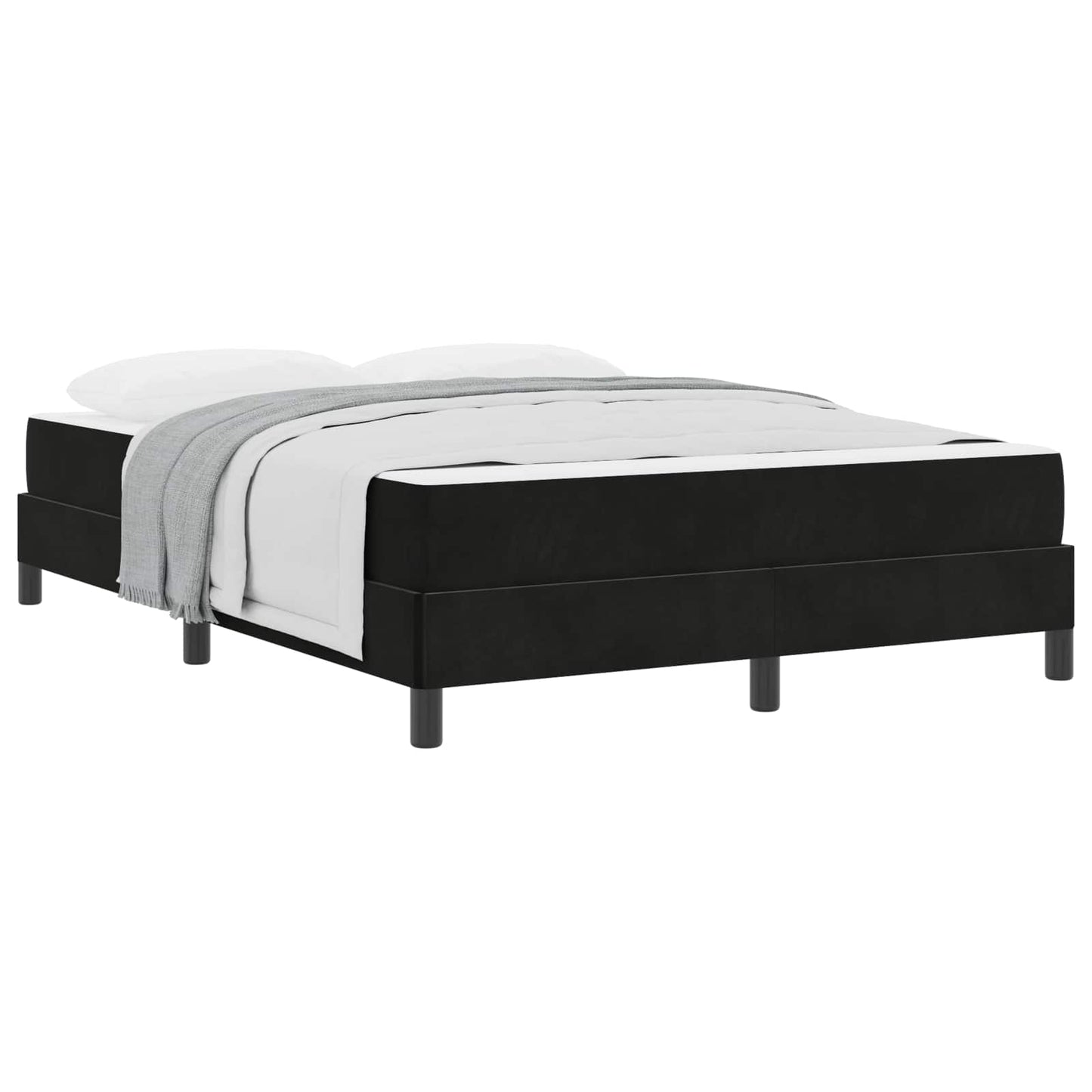 Boxspringbett mit Matratze Schwarz 140 x 200 cm Stoff