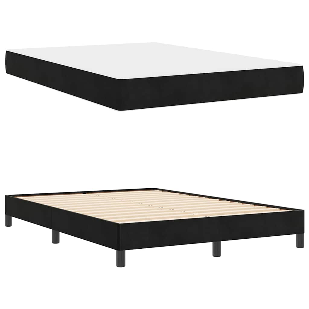 Boxspringbett mit Matratze Schwarz 140 x 200 cm Stoff