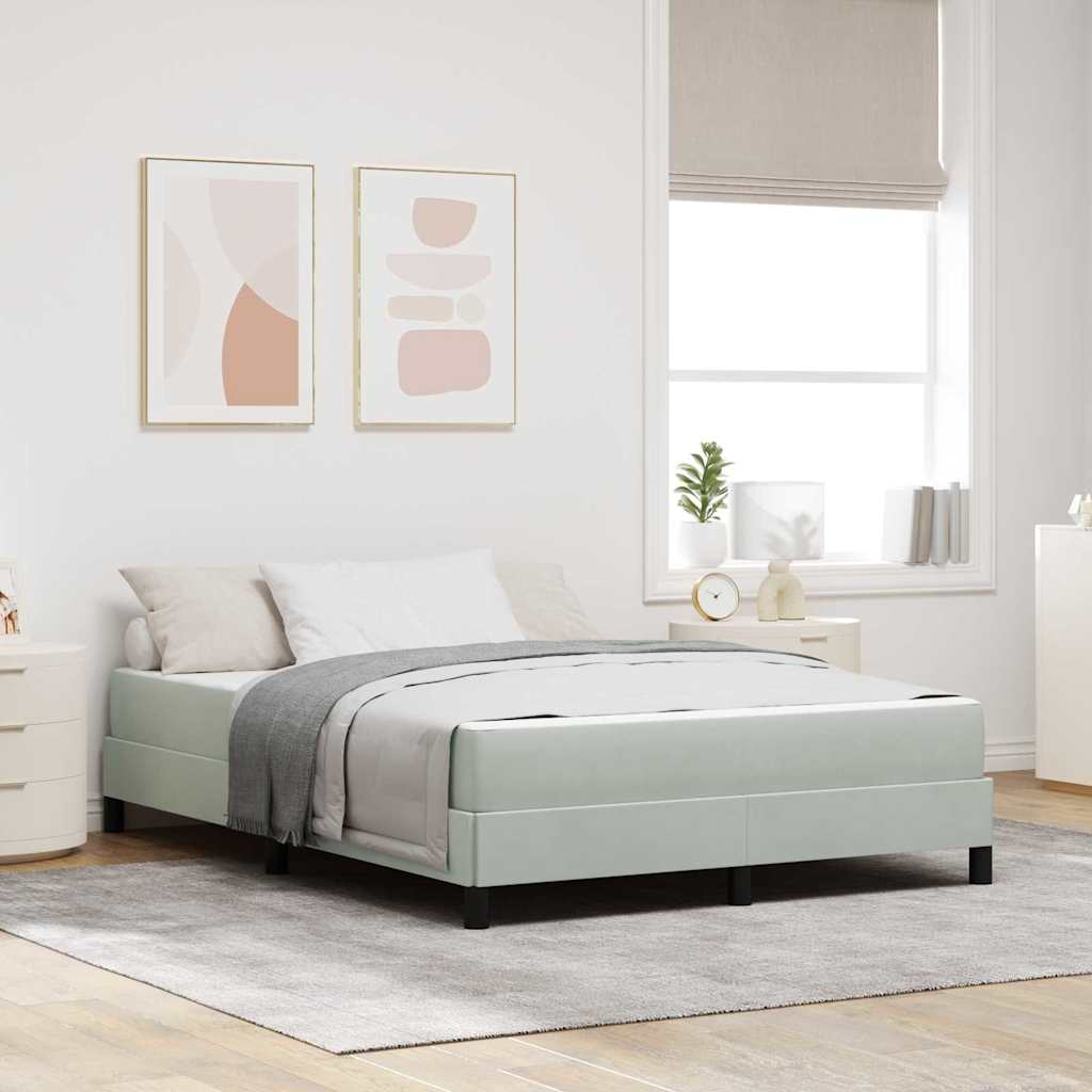 vidaXL Boxspringbett mit Matratze Hellgrau 160 x 200 cm Stoff