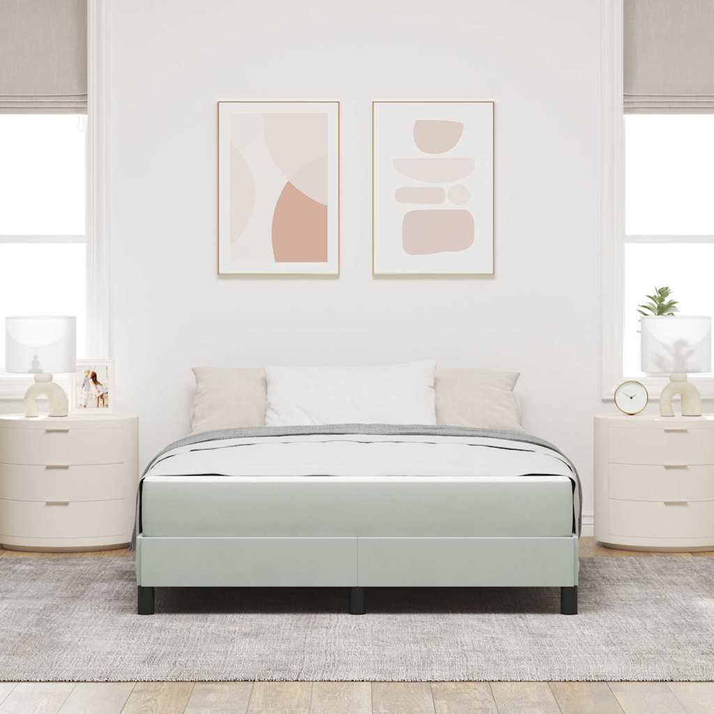 vidaXL Boxspringbett mit Matratze Hellgrau 160 x 200 cm Stoff