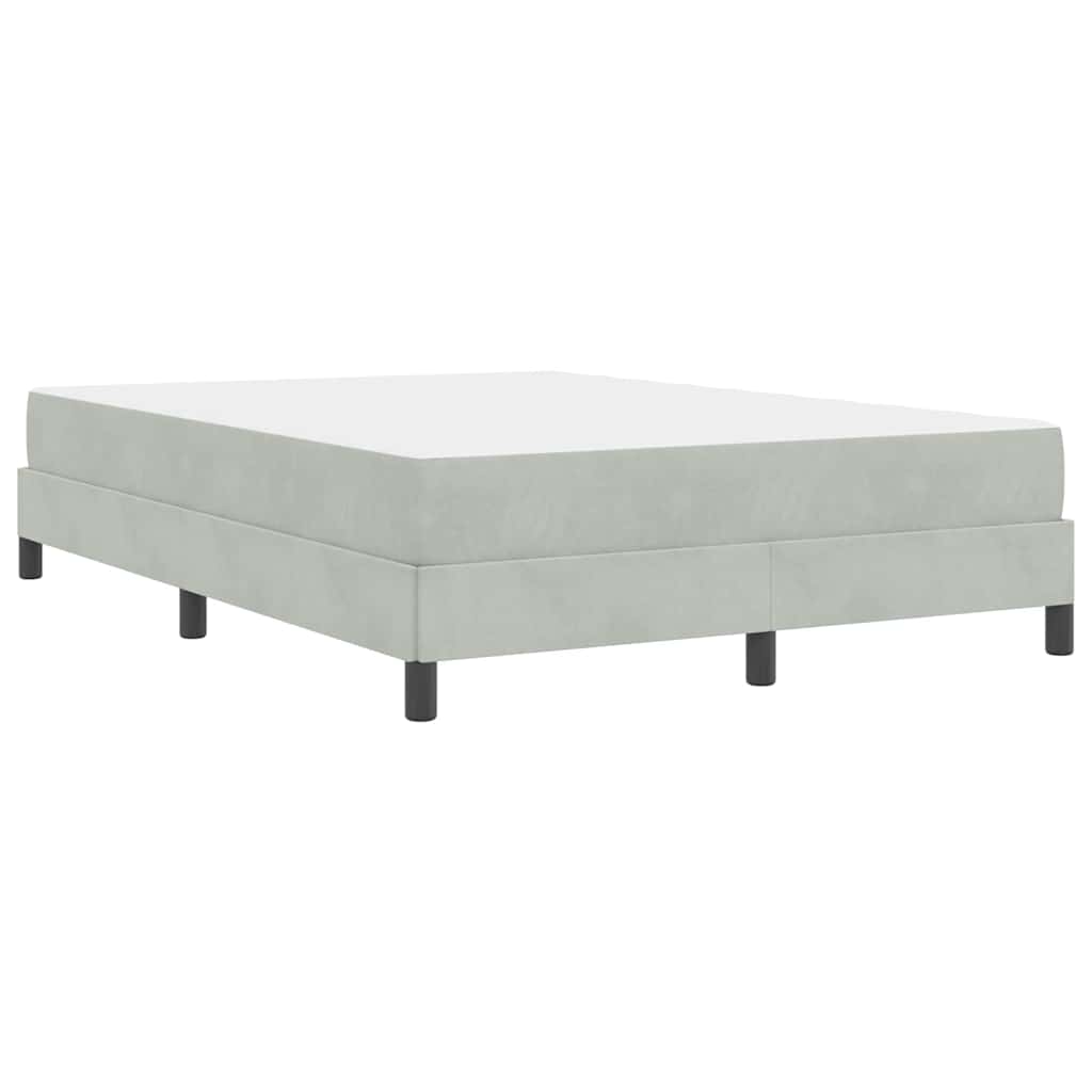 vidaXL Boxspringbett mit Matratze Hellgrau 160 x 200 cm Stoff