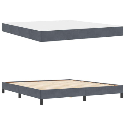 Boxspringbett mit Matratze Dunkelgrau 180 x 200 cm Stoff