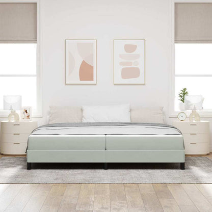 vidaXL Boxspringbett mit Matratze Hellgrau 200 x 200 cm Stoff