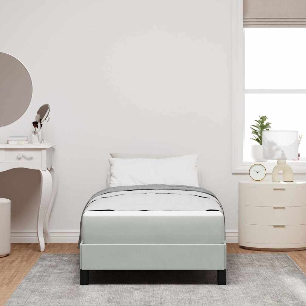 vidaXL Boxspringbett mit Matratze Hellgrau 80 x 210 cm Stoff