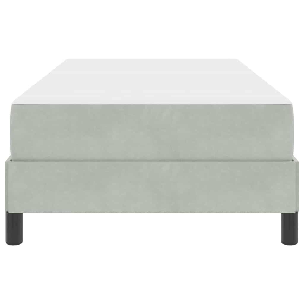 vidaXL Boxspringbett mit Matratze Hellgrau 80 x 210 cm Stoff