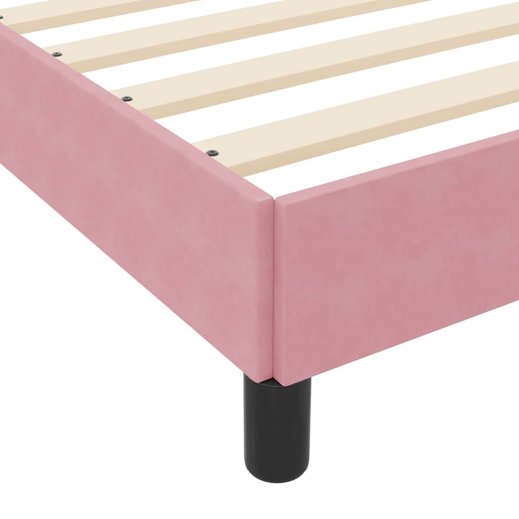 vidaXL Boxspringbett mit Matratze Rosa 80 x 210 cm Stoff