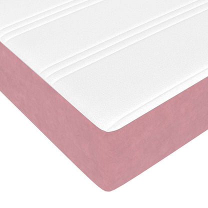 vidaXL Boxspringbett mit Matratze Rosa 80 x 210 cm Stoff