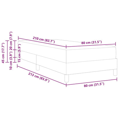 vidaXL Boxspringbett mit Matratze Rosa 80 x 210 cm Stoff