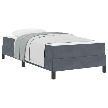 vidaXL Boxspringbett mit Matratze Dunkelgrau 100 x 210 cm Stoff