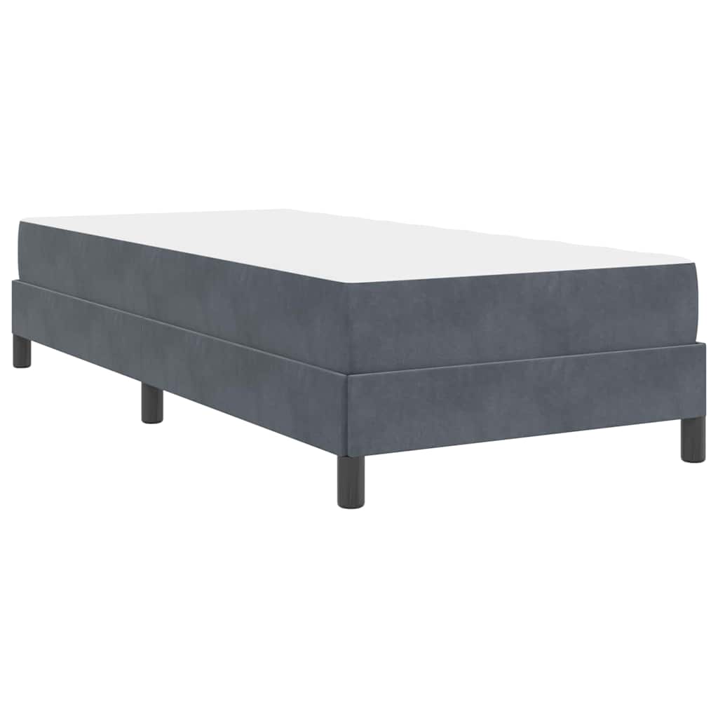 vidaXL Boxspringbett mit Matratze Dunkelgrau 100 x 210 cm Stoff