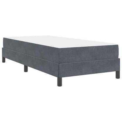 vidaXL Boxspringbett mit Matratze Dunkelgrau 100 x 210 cm Stoff
