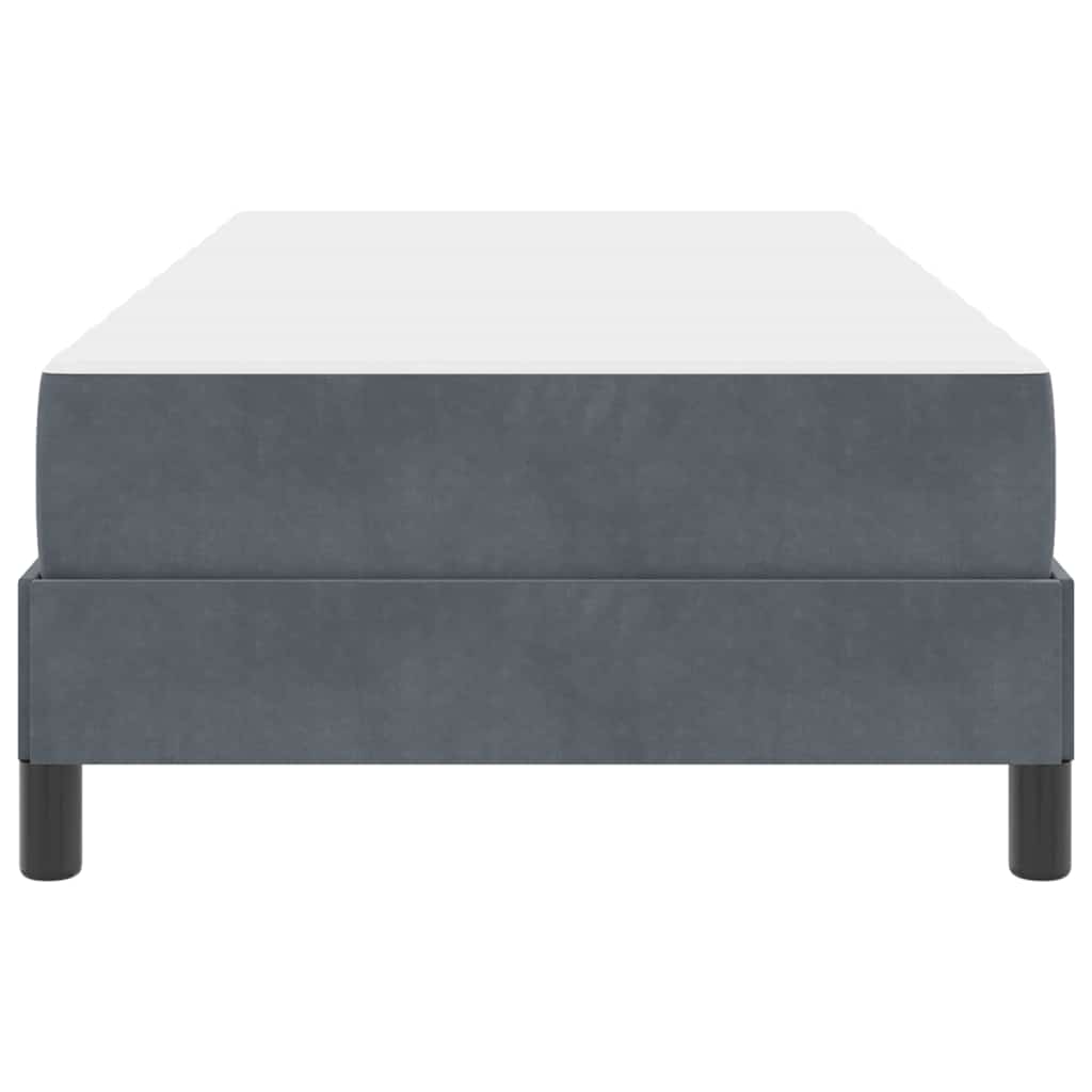 vidaXL Boxspringbett mit Matratze Dunkelgrau 100 x 210 cm Stoff