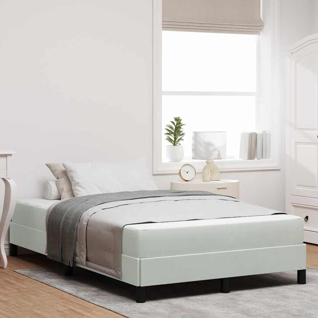 vidaXL Boxspringbett mit Matratze Hellgrau 120 x 210 cm Stoff